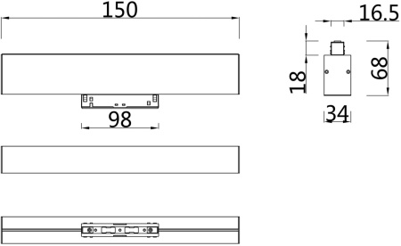 картинка Трековый светильник светодиодный Track lamps TR012-2-7W4K-B от магазина BTSvet