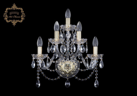Хрустальное бра 10.12.2+2+1.165.Gd.Sp