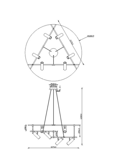 картинка Подвесная люстра Rami MOD128PL-06GB от магазина BTSvet