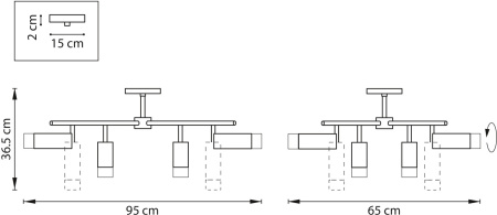 картинка Люстра потолочная на штанге Rullo LR7283648641 (571728+214436-4+214486-4+202431-8) от магазина BTSvet