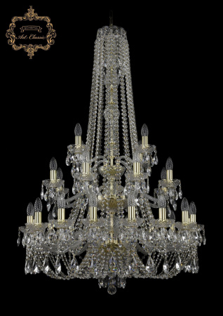 Хрустальная подвесная люстра 11.21.16+8+4.300.3d.h-128.Gd.Sp