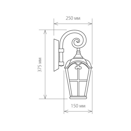 картинка Настенный фонарь уличный Mira D черное золото от магазина BTSvet
