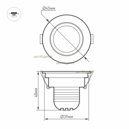 картинка Светодиодный светильник мебельный LTM-R45WH 3W Day White 30deg (Arlight, IP40 Металл, 3 года) 014912 от магазина BTSvet