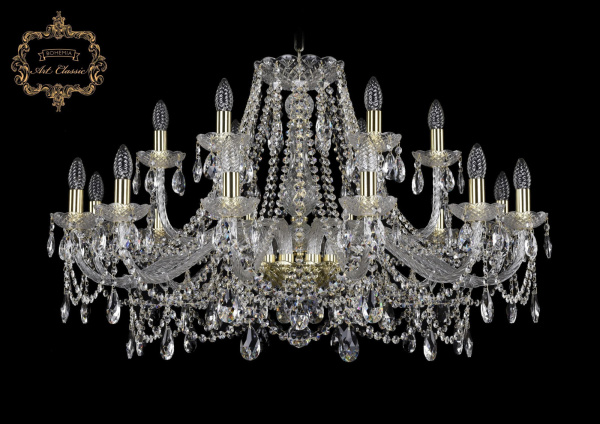 Хрустальная подвесная люстра 11.25.12+6.360.Gd.Sp