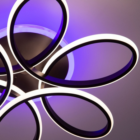 картинка Потолочная люстра светодиодная с управлением смарфоном и пультом регулировка яркости и цветовой температуры Сезар Смарт CL233A175E RGB от магазина BTSvet