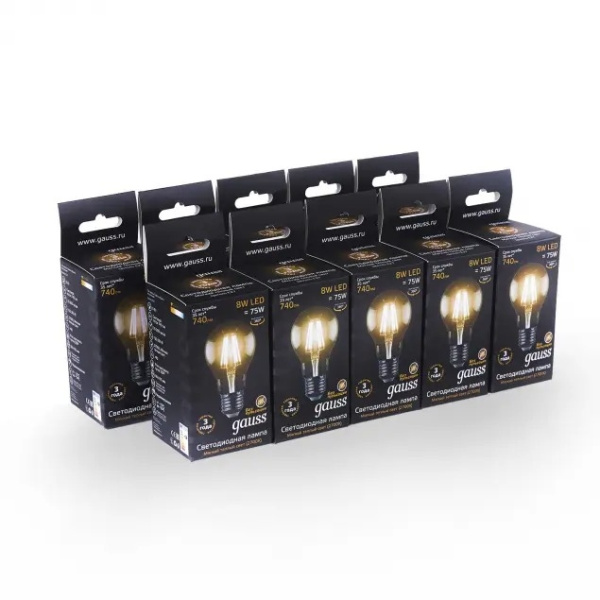 картинка Лампочка LED Filament A60 E27 8W 2700К 1/10/40 102802108 от магазина BTSvet