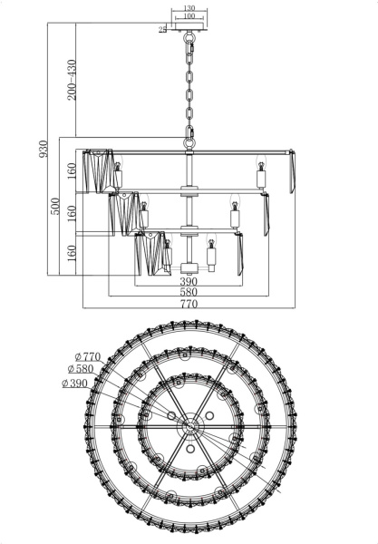 картинка Подвесная люстра Puntes MOD043PL-18CH от магазина BTSvet