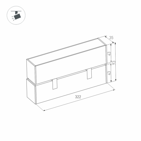 картинка Трековый светильник светодиодный MAG-LASER-FOLD-45-S320-12W Day4000 (WH, 15 deg, 24V) (Arlight, IP20 Металл, 3 года) 026973 от магазина BTSvet