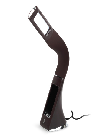 картинка Офисная настольная лампа светодиодная с диммером и выключателем термометром будильником и часами NLED-461-7W-BR от магазина BTSvet