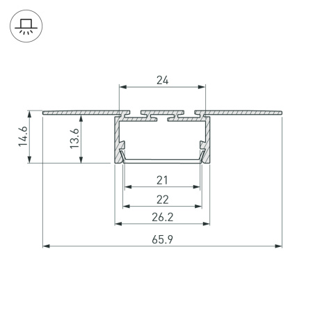 картинка Профиль PLS-LOCK-H15-T-HIDE-2000 (Arlight, Алюминий) 033688 от магазина BTSvet