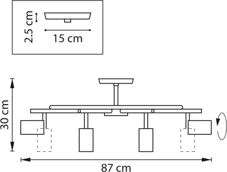 картинка Люстра потолочная на штанге Rullo LR718378 (571718+214437-8) от магазина BTSvet