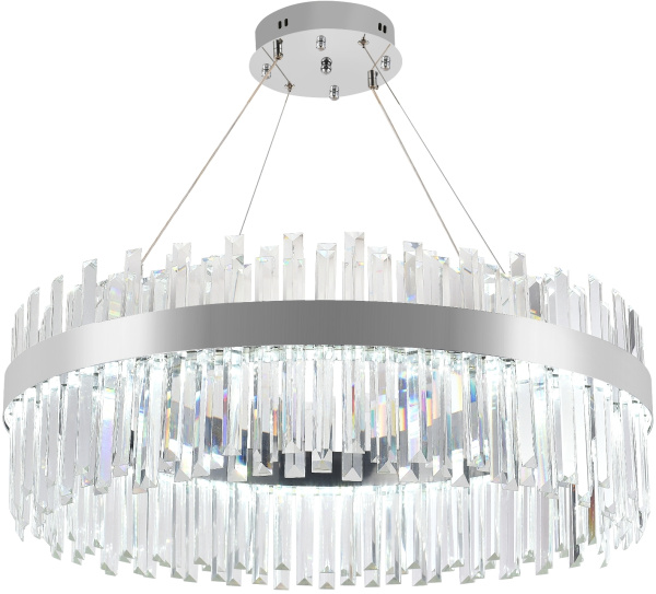 картинка Подвесная люстра хрустальная светодиодная с управлением смартфоном и пультом регулировкой цветовой температурой и яркости ночным режимом и таймером LED LAMPS 81273 от магазина BTSvet