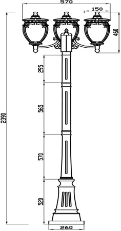 картинка Наземный фонарь Fleur O414FL-03BZ IP44 от магазина BTSvet