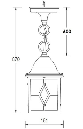картинка Уличный подвесной светильник 64305 Gb от магазина BTSvet