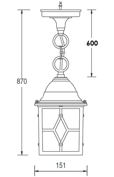 картинка Уличный подвесной светильник 64305 Gb от магазина BTSvet