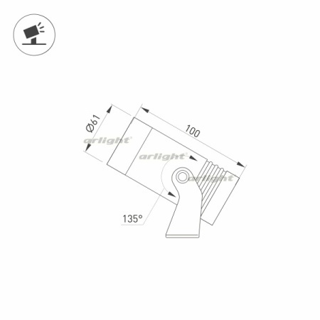 картинка Прожектор светодиодный ALT-RAY-R61-15W Day4000 (DG, 25 deg, 230V) (Arlight, IP67 Металл, 3 года) 032558 от магазина BTSvet