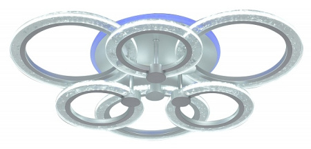картинка Потолочная люстра светодиодная с пультом регулировкой цветовой температуры и яркости ночным режимом и таймером 10225/6LED Silver RGB от магазина BTSvet