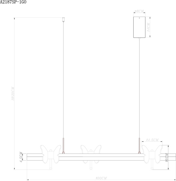 картинка Подвесной светильник Darcy A2187SP-1GO от магазина BTSvet
