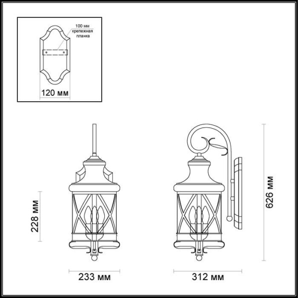 картинка Настенный фонарь уличный Sation 4045/3W от магазина BTSvet