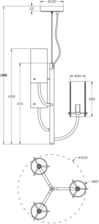 картинка Подвесная люстра Arco MOD223PL-03BS от магазина BTSvet
