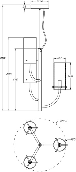 картинка Подвесная люстра Arco MOD223PL-03BS от магазина BTSvet