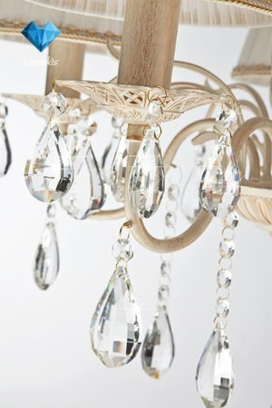 картинка Подвесная люстра хрусталь Amelia 10054/5 белый с золотом/прозрачный хрусталь Strotskis от магазина BTSvet