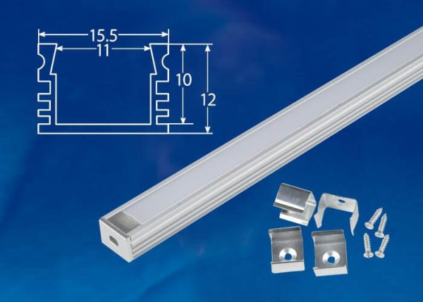 картинка Профиль для светодиодной ленты UFE-K10 Silver/Frozen 200 Polybag от магазина BTSvet