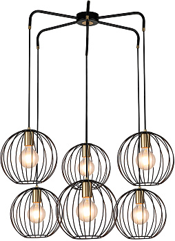 Подвесной светильник Quebec 10176/6 E27*60W Black/Brass