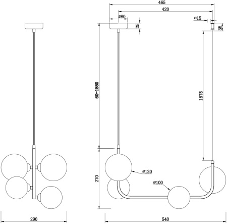 картинка Подвесная люстра Perlina FR4005PL-04B от магазина BTSvet