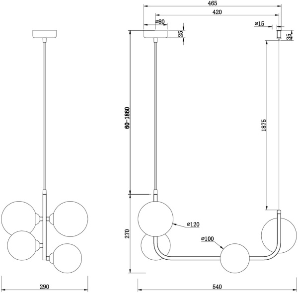 картинка Подвесная люстра Perlina FR4005PL-04B от магазина BTSvet