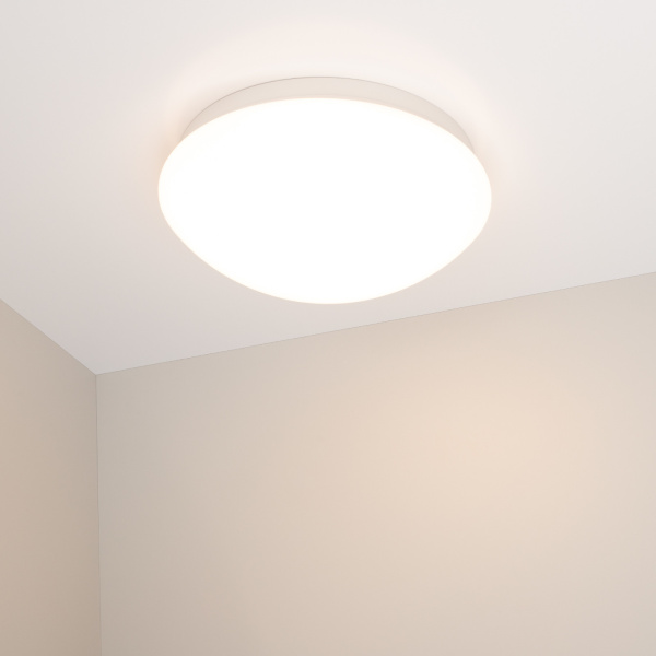 картинка Потолочный светильник LED круглый CL-MUSHROOM-R180-8W Warm3000 (WH, 120 deg, 230V) (Arlight, IP44 Пластик, 3 года) 030418 от магазина BTSvet
