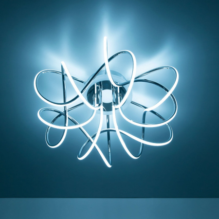 картинка Потолочная люстра светодиодная с пультом управлением смартфоном и голосом регулировкой цветовой температуры и яркости Джемини Смарт CL229A161E RGB от магазина BTSvet