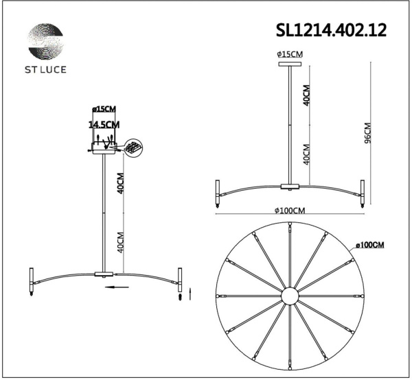 картинка Потолочная люстра на штанге ST Luce Spidey SL1214.402.12 от магазина BTSvet