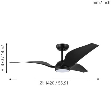 картинка Потолочная люстра светодиодная с вентилятором и пультом Mosteiros 35004 от магазина BTSvet