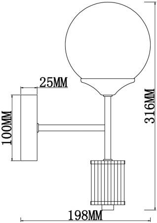 картинка Бра настенное Bolas FR5185WL-01BS от магазина BTSvet