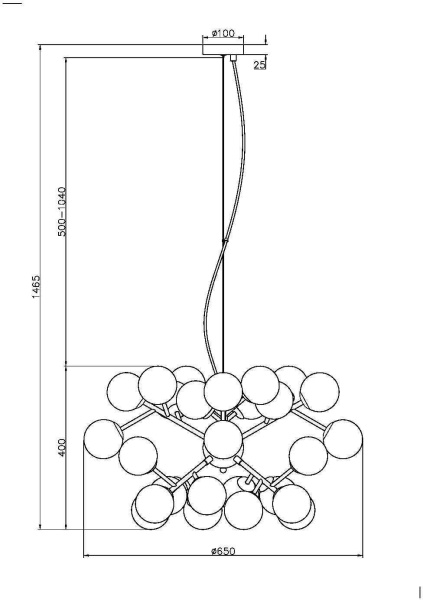 картинка Подвесной светильник паук Dallas MOD545PL-24BS от магазина BTSvet