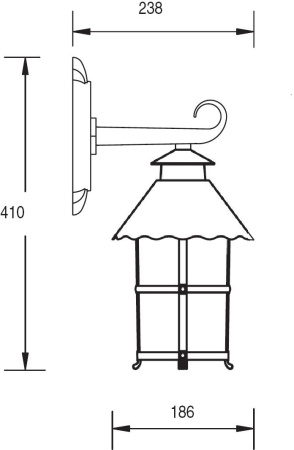 картинка Настенный фонарь уличный CAIOR 1 81502 Gb от магазина BTSvet