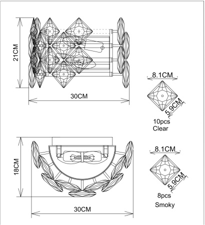 картинка Настенный светильник Rosalinda 7204/17 AP-2 от магазина BTSvet