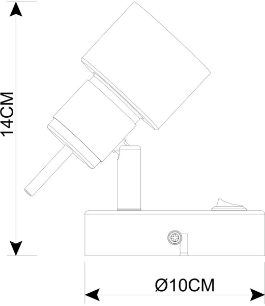 картинка Спот с выключателем Almach A1906AP-1BK от магазина BTSvet