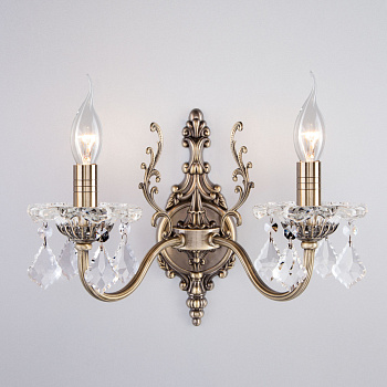 Бра 3281/2 античная бронза/прозрачный хрусталь Strotskis