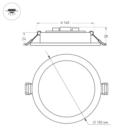 картинка Светильник встраиваемый LED DL-BL180-18W Day White (Arlight, IP40 Металл, 3 года) 021440 от магазина BTSvet
