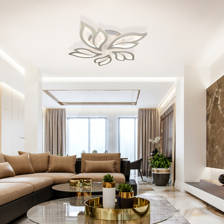 картинка Потолочная люстра светодиодная с управлением пультом смартфоном и голосом регулировкой цветовой температуры и яркости ночным режимом и таймером LED LAMPS 81216 от магазина BTSvet