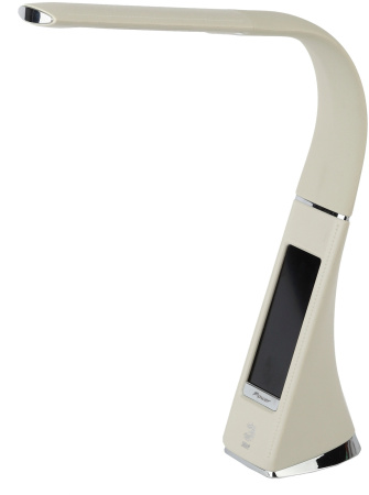 Офисная настольная лампа светодиодная с диммером и выключателем термометром будильником и часами NLED-461-7W-BG