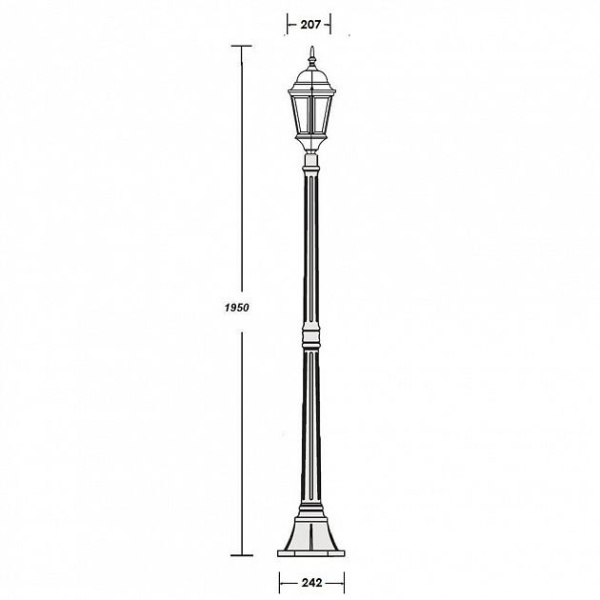 картинка Наземный фонарь 91408L Gb от магазина BTSvet