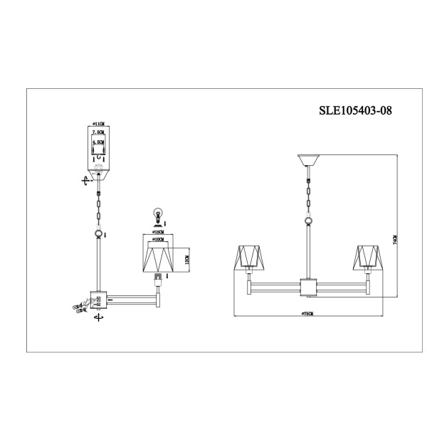 картинка Подвесная люстра Lagoro SLE105403-08 от магазина BTSvet