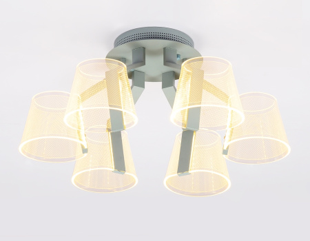 картинка Потолочная люстра светодиодная с пультом регулировкой цветовой температуры и яркости ночным режимом возможность управления смартфоном ACRYLICA AK4022 от магазина BTSvet