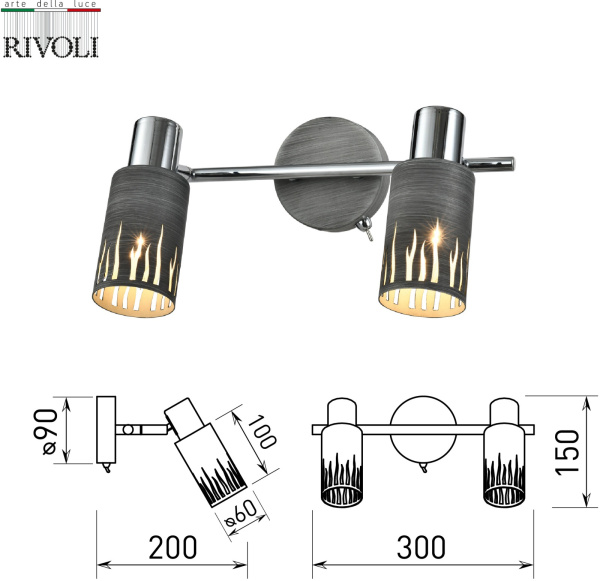 картинка Спот на штанге Rivoli Lethe 3123-312 от магазина BTSvet