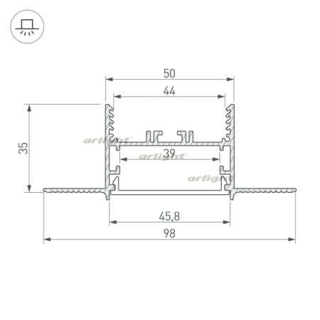картинка Профиль SL-LINIA45-FANTOM-2000 ANOD (Arlight, Алюминий) 027160 от магазина BTSvet