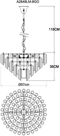 картинка Подвесная люстра Jastin A2848LM-8GO от магазина BTSvet