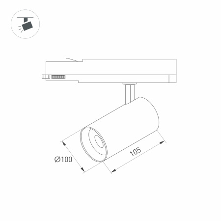 картинка Трековый светильник светодиодный LGD-NIKA-4TR-R100-30W Day4000 (BK, 24 deg, 230V) (Arlight, IP20 Металл, 5 лет) 031172 от магазина BTSvet
